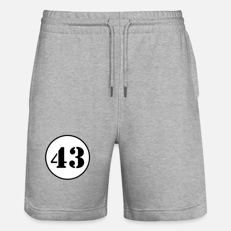 Numéro 43 quarante trois cadeau d'anniversaire - Short de jogging bio TRAINER Stanley/Stella unisexe - gris chiné