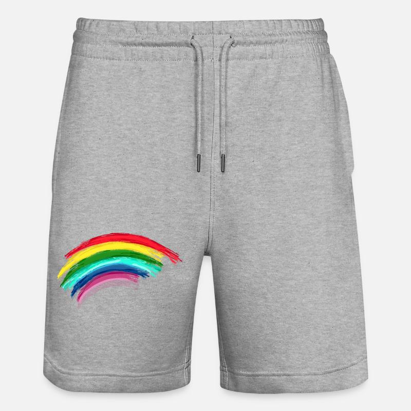 Rainbow Regenbogen Hope - Stanley/Stella Unisex Bio Joggingshorts Trainer  - Grau meliert