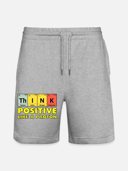 Think positively, like a proton - Stanley/Stella Trainer Unisex Organic Jogging Shorts - heather grey