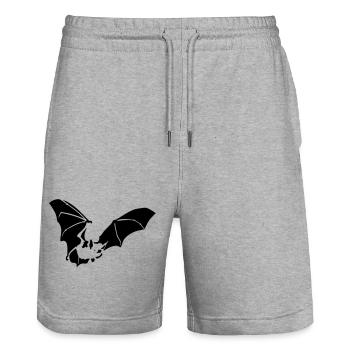 Fledermaus - Stanley/Stella Unisex Bio Joggingshorts Trainer  - Grau meliert - Vorne - Nik (191cm) & Marisol (170cm)