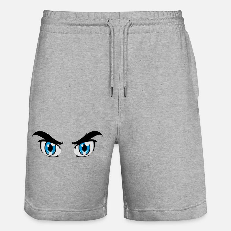 yeux, bande dessinée, comique - Short de jogging bio TRAINER Stanley/Stella unisexe - gris chiné
