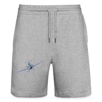 Spitfire - Stanley/Stella Trainer Unisex Organic Jogging Shorts - heather grey - Front - Nik (191cm) & Marisol (170cm)
