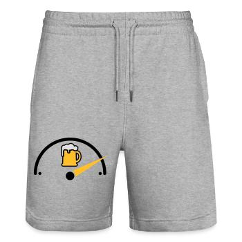 Bier full - Stanley/Stella Trainer Unisex Organic Jogging Shorts - heather grey - Front - Nik (191cm) & Marisol (170cm)