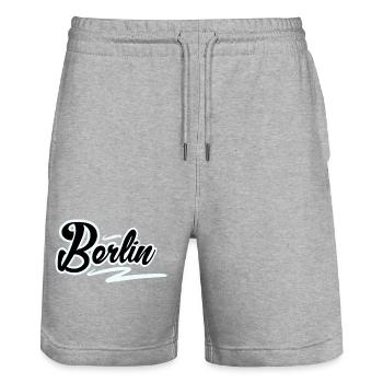 Berlin - Short de jogging bio TRAINER Stanley/Stella unisexe - gris chiné - Devant - Nik (191cm) & Marisol (170cm)