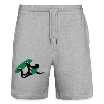 Wakeboarding - Stanley/Stella Trainer Unisex Organic Jogging Shorts - heather grey - Front - Nik (191cm) & Marisol (170cm)
