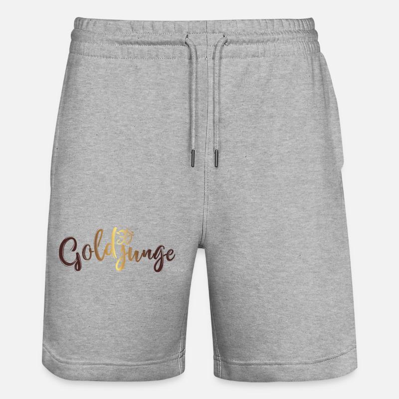 Goldjunge Basic Gold - Stanley/Stella Unisex Bio Joggingshorts Trainer  - Grau meliert