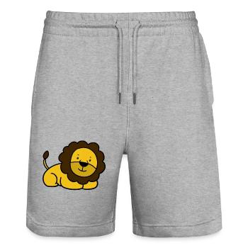 lion cub - Stanley/Stella Trainer Unisex Organic Jogging Shorts - heather grey - Front - Nik (191cm) & Marisol (170cm)