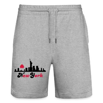 new york - Stanley/Stella Unisex Bio Joggingshorts Trainer  - Grau meliert - Vorne - Nik (191cm) & Marisol (170cm)