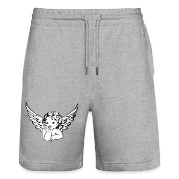 Angel with wings - Stanley/Stella Trainer Unisex Organic Jogging Shorts - heather grey - Front - Nik (191cm) & Marisol (170cm)