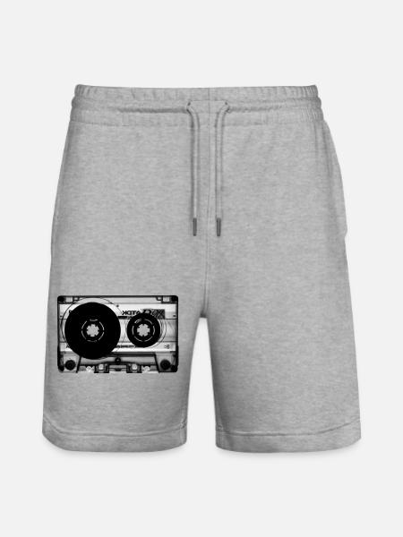 Kassette Audio Vintage Design - Stanley/Stella Unisex Bio Joggingshorts Trainer - Grau meliert