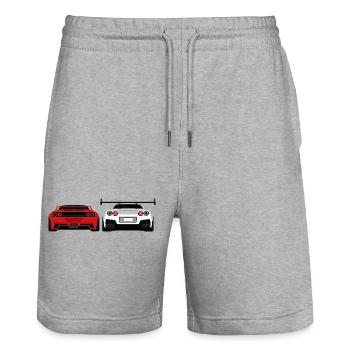 Sports Car Rear View – Racing Car Design - Stanley/Stella Trainer Unisex Organic Jogging Shorts - heather grey - Front - Nik (191cm) & Marisol (170cm)