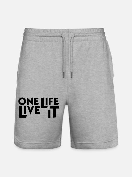 One Life. Live it. - Stanley/Stella Trainer Unisex Organic Jogging Shorts - heather grey