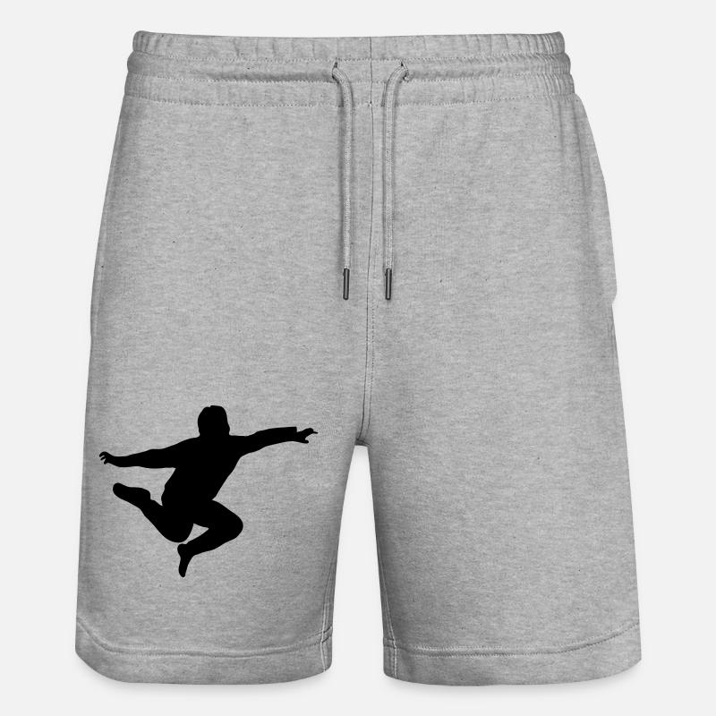 springender junge - Stanley/Stella Unisex Bio Joggingshorts Trainer  - Grau meliert