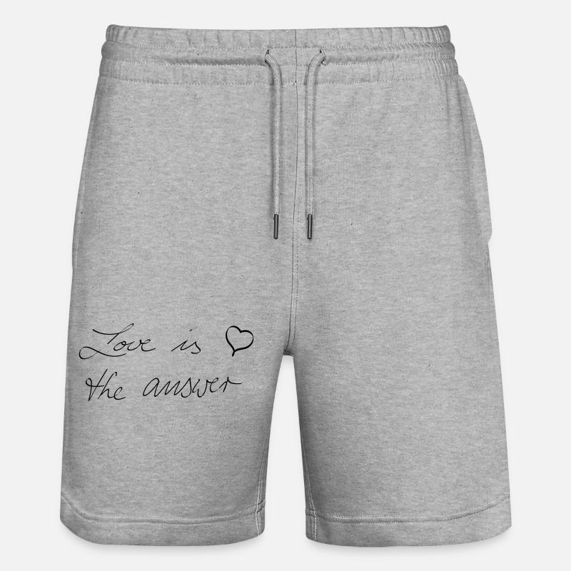 L'amour est la réponse - © roil - Short de jogging bio TRAINER Stanley/Stella unisexe - gris chiné