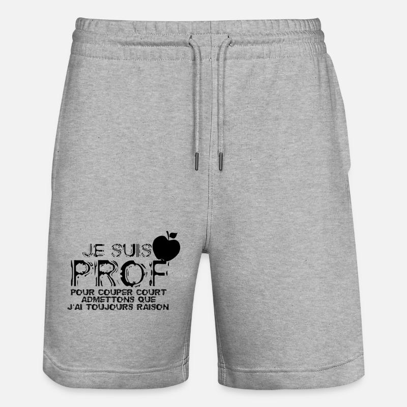 Je suis Prof - Short de jogging bio TRAINER Stanley/Stella unisexe - gris chiné