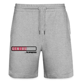 Genius in progress - Stanley/Stella Unisex Bio Joggingshorts Trainer  - Grau meliert - Vorne - Nik (191cm) & Marisol (170cm)