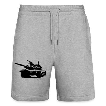 Panzer T-90 - Stanley/Stella Unisex Bio Joggingshorts Trainer  - Grau meliert - Vorne - Nik (191cm) & Marisol (170cm)