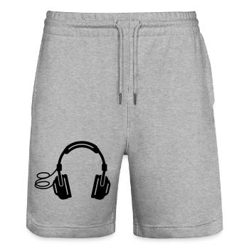 Écouteurs - Short de jogging bio TRAINER Stanley/Stella unisexe - gris chiné - Devant - Nik (191cm) & Marisol (170cm)
