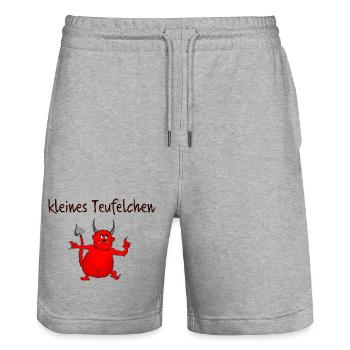 kleines Teufelchen - Stanley/Stella Unisex Bio Joggingshorts Trainer  - Grau meliert - Vorne - Nik (191cm) & Marisol (170cm)