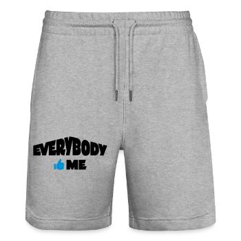 funny - Stanley/Stella Trainer Unisex Organic Jogging Shorts - heather grey - Front - Nik (191cm) & Marisol (170cm)