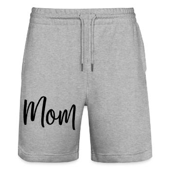 Mom family parents love typography gift - Stanley/Stella Trainer Unisex Organic Jogging Shorts - heather grey - Front - Nik (191cm) & Marisol (170cm)