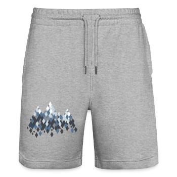 Berge - Stanley/Stella Unisex Bio Joggingshorts Trainer  - Grau meliert - Vorne - Nik (191cm) & Marisol (170cm)