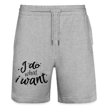 I do what I want - Short de jogging bio TRAINER Stanley/Stella unisexe - gris chiné - Devant - Nik (191cm) & Marisol (170cm)