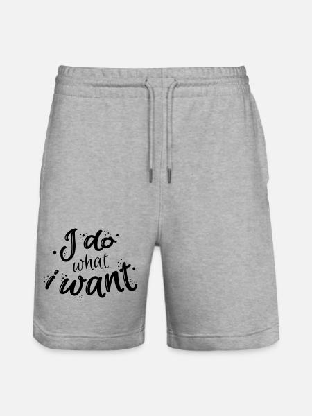I do what I want - Stanley/Stella Trainer Unisex Organic Jogging Shorts - heather grey