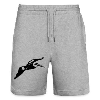 Pelican - Short de jogging bio TRAINER Stanley/Stella unisexe - gris chiné - Devant - Nik (191cm) & Marisol (170cm)