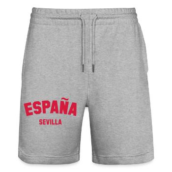 SEVILLA Espagne Espagne España - Short de jogging bio TRAINER Stanley/Stella unisexe - gris chiné - Devant - Nik (191cm) & Marisol (170cm)