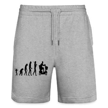 Die Entwicklung des Mobilitätsrollers für Menschen mit Behinderungen # - Stanley/Stella Unisex Bio Joggingshorts Trainer  - Grau meliert - Vorne - Nik (191cm) & Marisol (170cm)