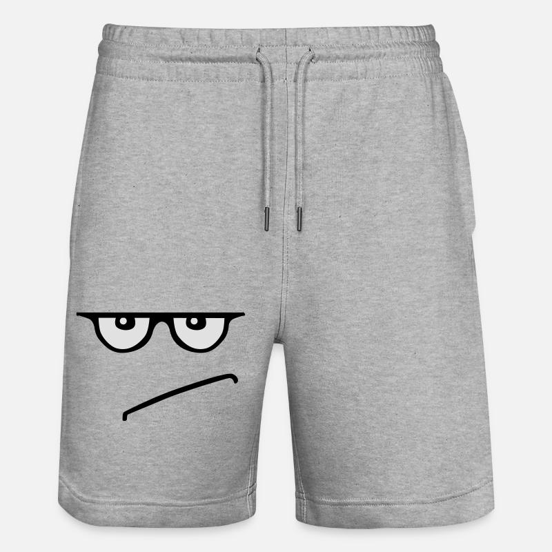 grumpy - Stanley/Stella Trainer Unisex Organic Jogging Shorts - heather grey