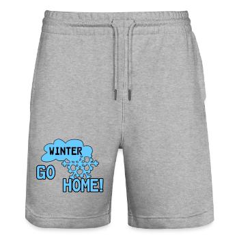 Winter Schnee lustig Spruch Geschenk - Stanley/Stella Trainer Unisex Organic Jogging Shorts - heather grey - Front - Nik (191cm) & Marisol (170cm)