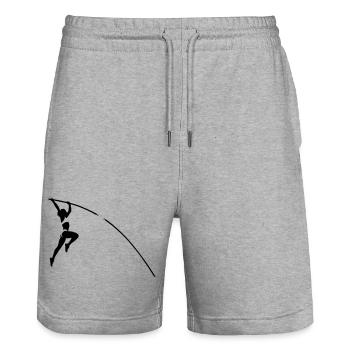Stabhochsprung - Stanley/Stella Unisex Bio Joggingshorts Trainer  - Grau meliert - Vorne - Nik (191cm) & Marisol (170cm)