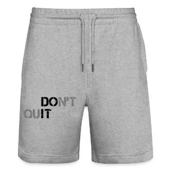 Ne pas abandonner - Short de jogging bio TRAINER Stanley/Stella unisexe - gris chiné - Devant - Nik (191cm) & Marisol (170cm)
