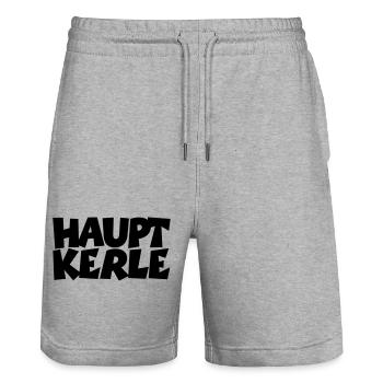 Hauptkerle Schwaben Schwäbisch - Stanley/Stella Unisex Bio Joggingshorts Trainer  - Grau meliert - Vorne - Nik (191cm) & Marisol (170cm)