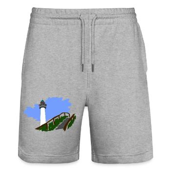 lighthouse - Stanley/Stella Trainer Unisex Organic Jogging Shorts - heather grey - Front - Nik (191cm) & Marisol (170cm)