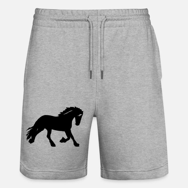 Pferd - Stanley/Stella Unisex Bio Joggingshorts Trainer  - Grau meliert