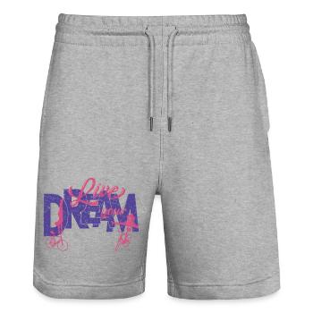 Artistic cycling, artistic cycling, indoor cycling - Stanley/Stella Trainer Unisex Organic Jogging Shorts - heather grey - Front - Nik (191cm) & Marisol (170cm)