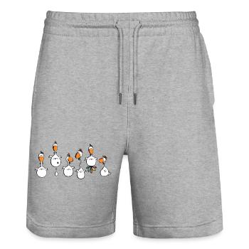 Verrückte Hühner - Huhn - Hahn - Vogel - Stanley/Stella Unisex Bio Joggingshorts Trainer  - Grau meliert - Vorne - Nik (191cm) & Marisol (170cm)