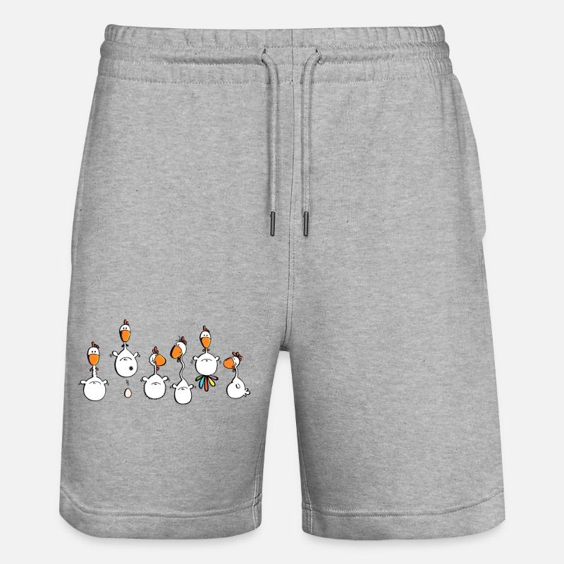 Crazy Chickens - poule - poluets - coq - Short de jogging bio TRAINER Stanley/Stella unisexe - gris chiné