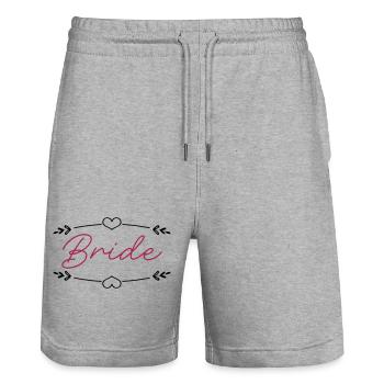 Mariée - Short de jogging bio TRAINER Stanley/Stella unisexe - gris chiné - Devant - Nik (191cm) & Marisol (170cm)