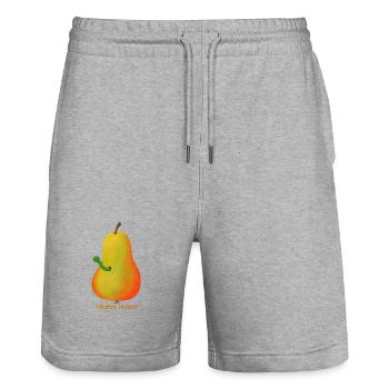 Poire - Short de jogging bio TRAINER Stanley/Stella unisexe - gris chiné - Devant - Nik (191cm) & Marisol (170cm)