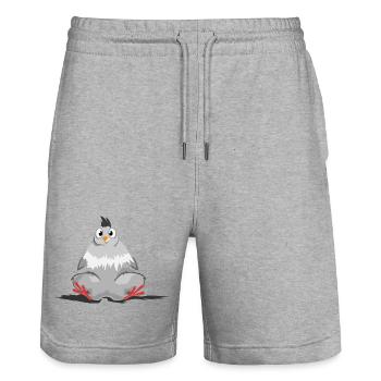 dicke Taube lustig Symbol Huhn Comic Hühner icon - Stanley/Stella Unisex Bio Joggingshorts Trainer  - Grau meliert - Vorne - Nik (191cm) & Marisol (170cm)