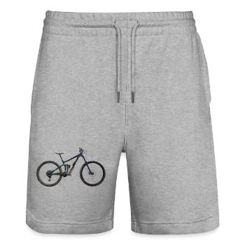 Mountainbike - Stanley/Stella Trainer Unisex Organic Jogging Shorts - heather grey - Front - Nik (191cm) & Marisol (170cm)
