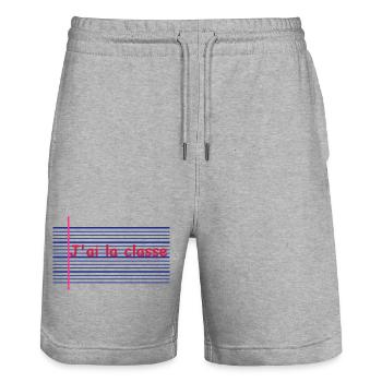 La Classe - Short de jogging bio TRAINER Stanley/Stella unisexe - gris chiné - Devant - Nik (191cm) & Marisol (170cm)