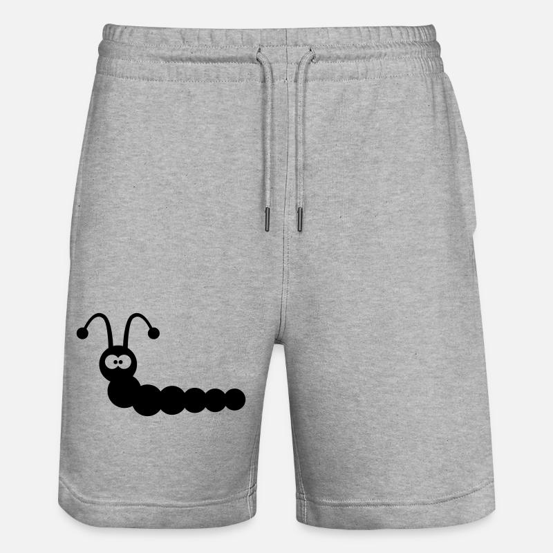 Lustiger Wurm - Stanley/Stella Unisex Bio Joggingshorts Trainer  - Grau meliert