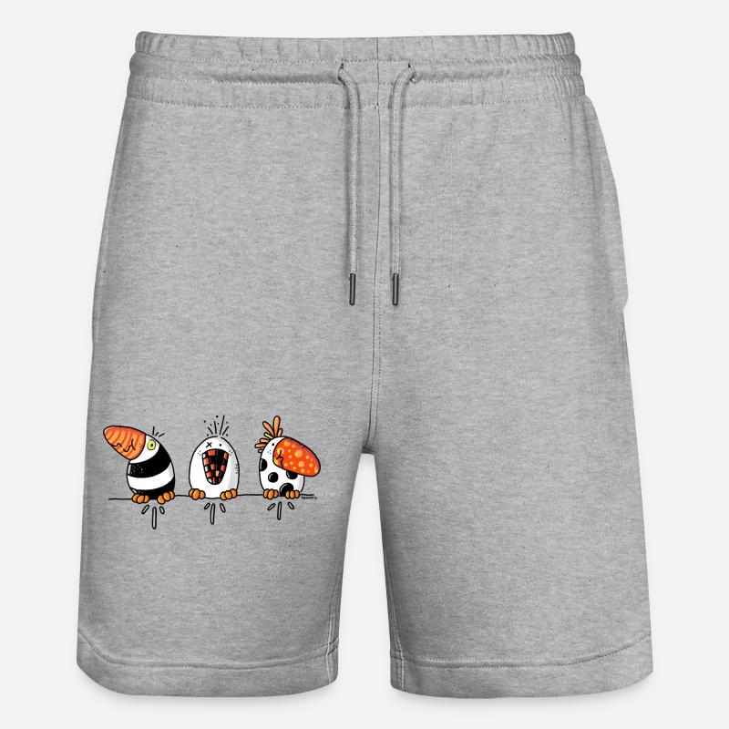 Drôles d'oiseaux - oiseau - Short de jogging bio TRAINER Stanley/Stella unisexe - gris chiné