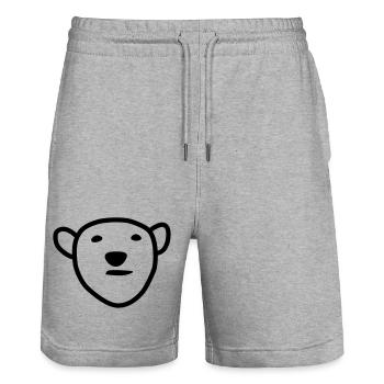 Polar bear head - Stanley/Stella Trainer Unisex Organic Jogging Shorts - heather grey - Front - Nik (191cm) & Marisol (170cm)
