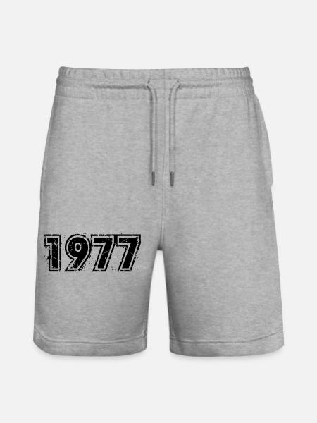 Jahrgang 1977 - Stanley/Stella Trainer Unisex Organic Jogging Shorts - heather grey